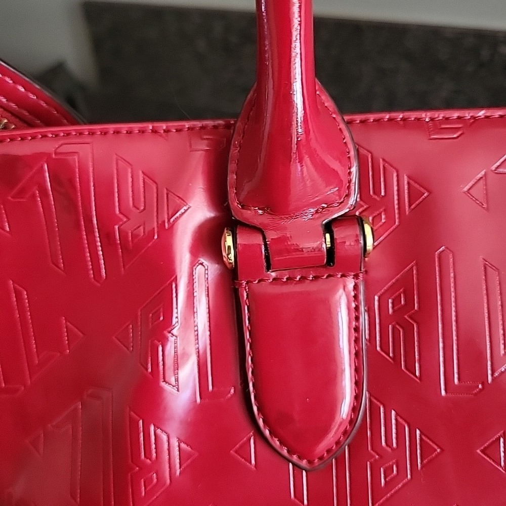 VINTAGE Ralph‎ Lauren Red Initial Logo Pattern Purse - Picture 13 of 16